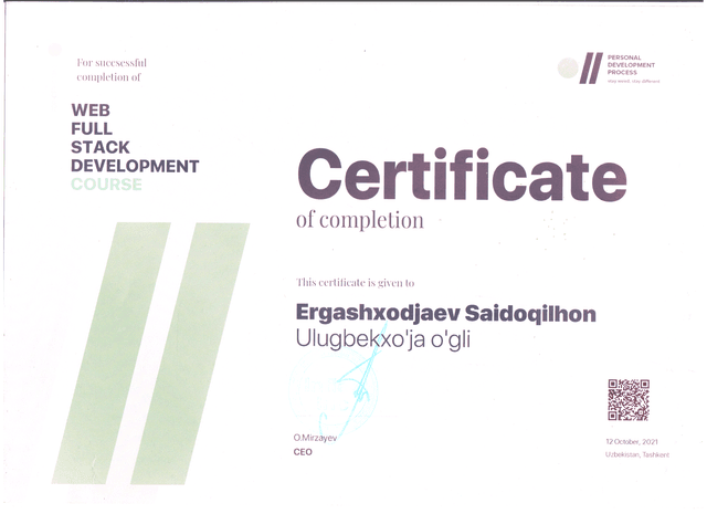 PDP Certificate